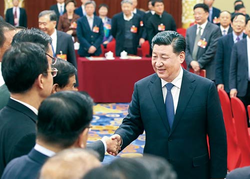 2019年3月4日下午，中共中央總書記、國家主席、中央軍委主席習近平看望參加全國政協十三屆二次會議的文化藝術界、社會科學界委員，并參加聯組會，聽取意見和建議。