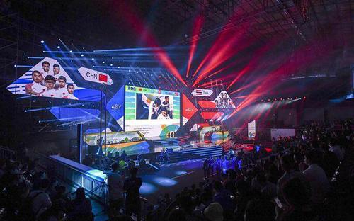 2018年雅加達亞運會電競項目《王者榮耀國際版(AOV)》，中國對陣泰國。新華社