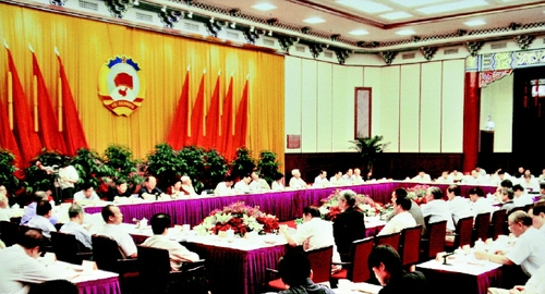 2005年7月，全國政協第一次專題協商會會場。    本報記者  姜貴東  攝