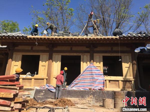 狄仁杰文化公園內狄梁公祠、狄公故居兩處建筑群均還原唐朝風格。　高瑞峰 攝