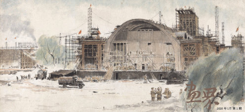 參加和平建設(shè)-61.5x134.6cm-1956年-李-斛