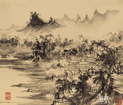 古今人物山水冊(cè)-4-29x34cmx12-1961年-陸儼少