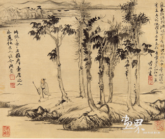 古今人物山水冊(cè)-8-29x34cmx12-1961年-陸儼少