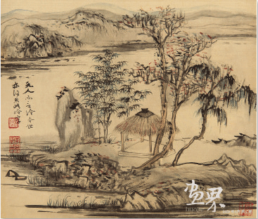古今人物山水冊(cè)-3--29x34cmx12-1961年-陸儼少1