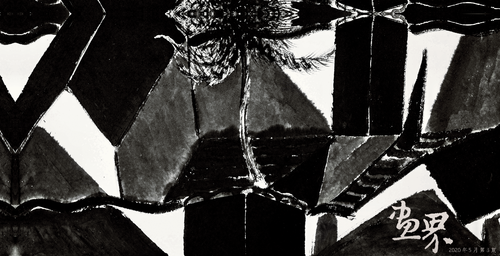 光影中的兩棵樹(shù) 68×34cm 2019 年  孫靜遠(yuǎn)