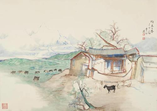 何加林 微寒三春正含露 紙本設色 37×58cm 2020 年