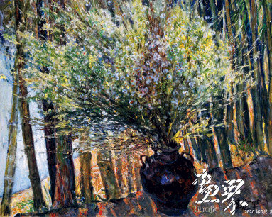 竹旁瓶花（布面油畫）53×65cm-1995年-陳