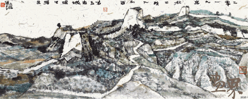 右玉古城垛口寫生-崔澤培