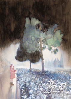 唯有時光系列《雪夜》（絹本）40×55cm-2019年-周春燕