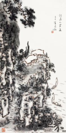 江邊人家-138×69cm-2001年-潘飛侖