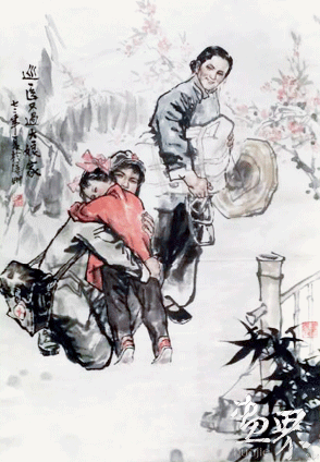 巡醫(yī)又過大娘家-94×67cm-1972年-林俊龍