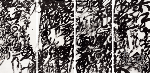 亂書-蘇軾水調歌頭赤壁懷古（紙本水墨）248×129cm×4-2016年-王冬齡