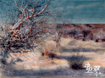 野云溝小（水彩）108×150cm-2019年-應金飛