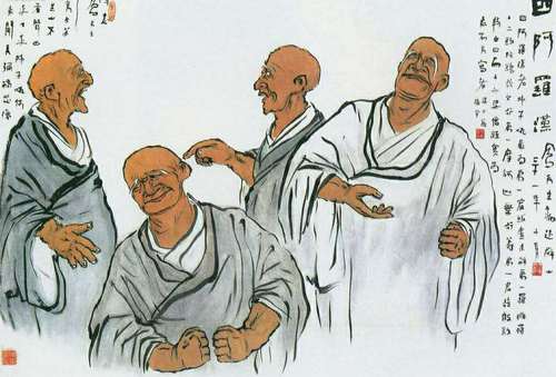 呂鳳子《四阿羅漢》