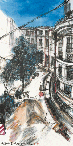 修繕中的云南美術館之五-138×68cm-2019年-羅-江
