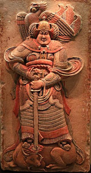 ▲ 晚唐王處直墓出土鳳冠馭牛武士像