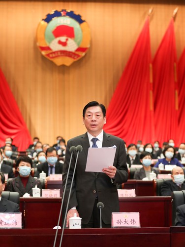 全國人大代表、廣西壯族自治區(qū)政協(xié)主席孫大偉  覃文宇 攝