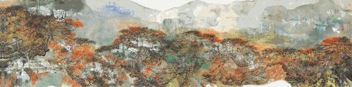 紅色記憶之一（現(xiàn)代中國畫）-136×544cm-2016年-王林旭