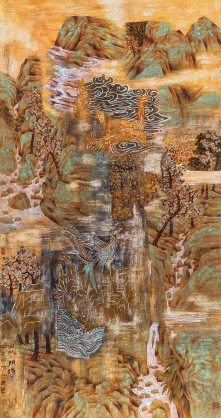 山水-朝陽-190×98cm-2013年-牛克誠