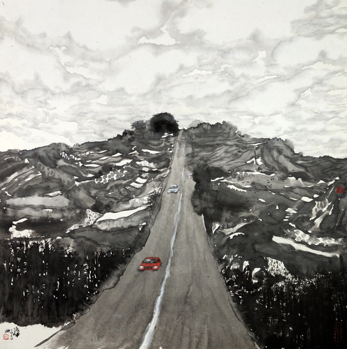 趙青仲-天路-69x69cm