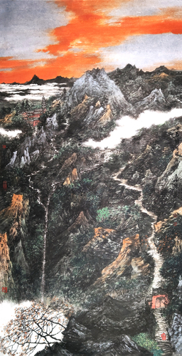 日暮歸隱聞有聲70x137cm