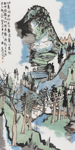 21016 山里的云  紙本水墨設色  136x68cm  2021