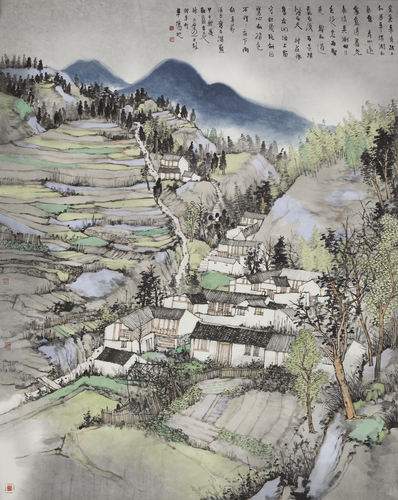 14157 谷雨    紙本水墨設色 200x160cm    2014 - 復件