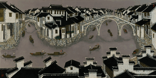 江南水鄉-180x90cm-2012年-喬十光