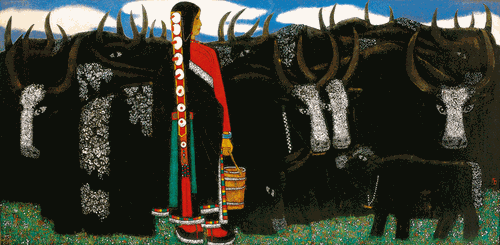 青藏高原-180x90cm-1984年-喬十光