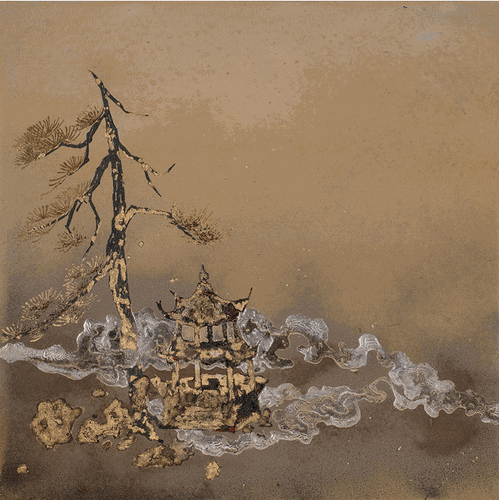 金銀箔、灰）45×45cm-2019年-陳涵