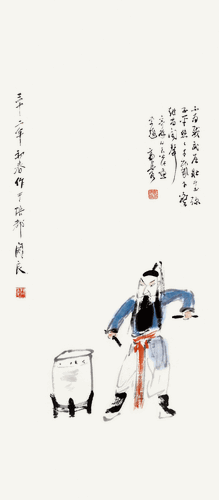 彌衡擊鼓-79cm×35cm-1943年--關-良