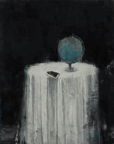 地球儀（油畫(huà)）-200x160cm-2016年-張春華