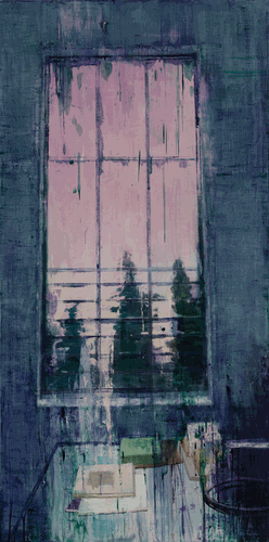 窗外（油畫(huà)）200x100cm-2017年-張春華