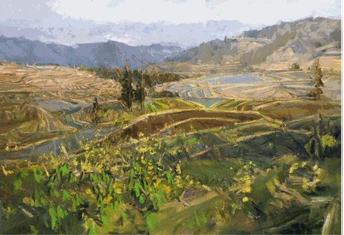 云上梯田-哈尼旋律-之三（油畫）200×140cm-2022年-范迪安