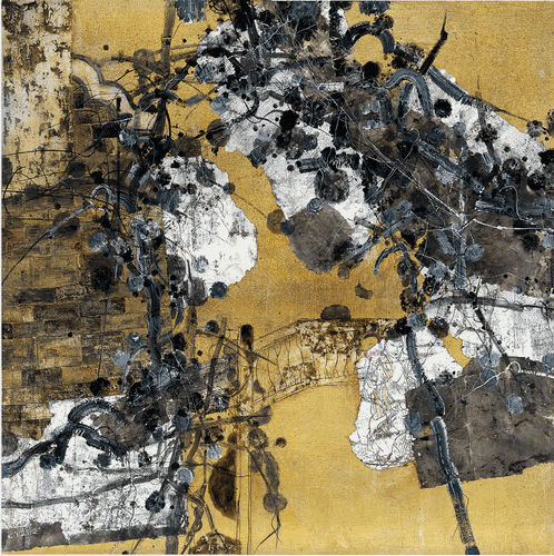 誰能解音（布面綜合材料）130×130cm-2012年-康-益
