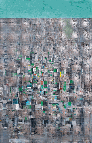 城市變遷·綠色發展（綜合材料）150×230cm-2019年-謝光躍