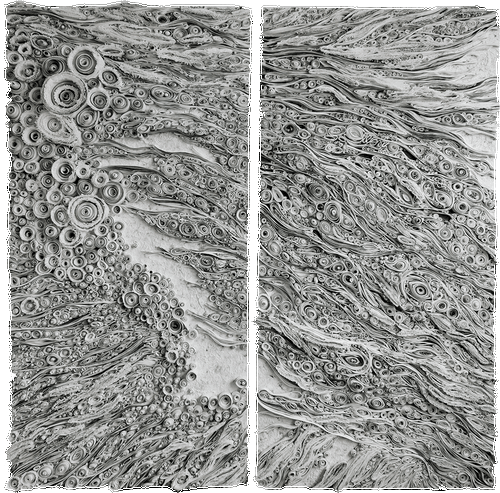 溯-洄（報(bào)紙-宣紙-紙漿）180×180×10cm-2020年-趙紅華