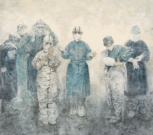 白衣執(zhí)甲-170×200cm--謝曉紅