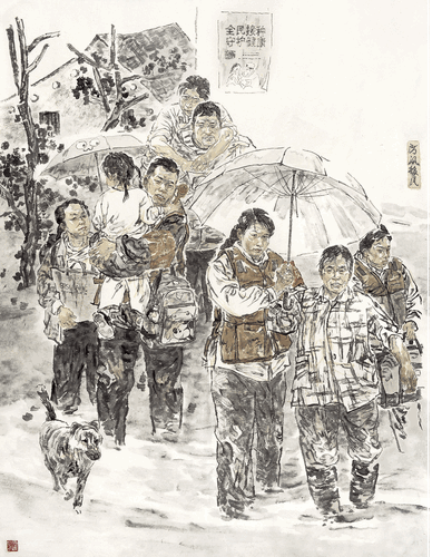 時(shí)代楷模孫麗美--防汛移民186×144cm-郭東健、林錦春-合作