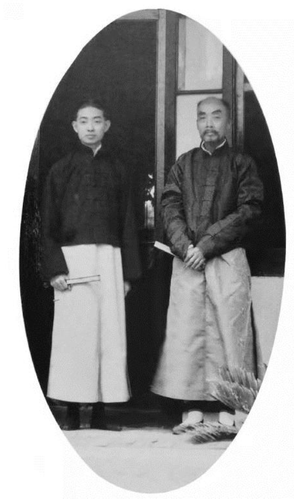 1922年6月19日，張謇與梅蘭芳在南通合影。