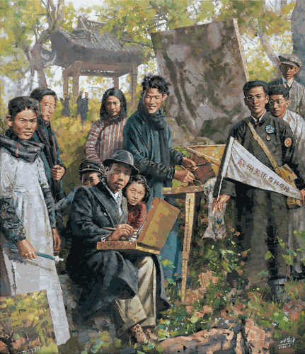 滄浪舊夢—顏文樑與蘇州美專（油畫）150×130cm--時(shí)衛(wèi)平