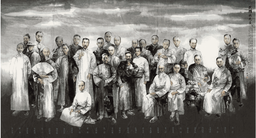 民國大先生（國畫）245×452cm--楊曉剛