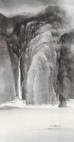 萬重山（國畫）44×22.5cm-2020年-陳博賢