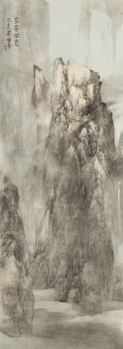 雪霽煙霞（國畫）157.5×55cm-2019年-陳博賢