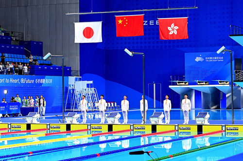 中國隊以3分33秒96奪冠，日本隊和中國香港隊分別獲得銀牌、銅牌。