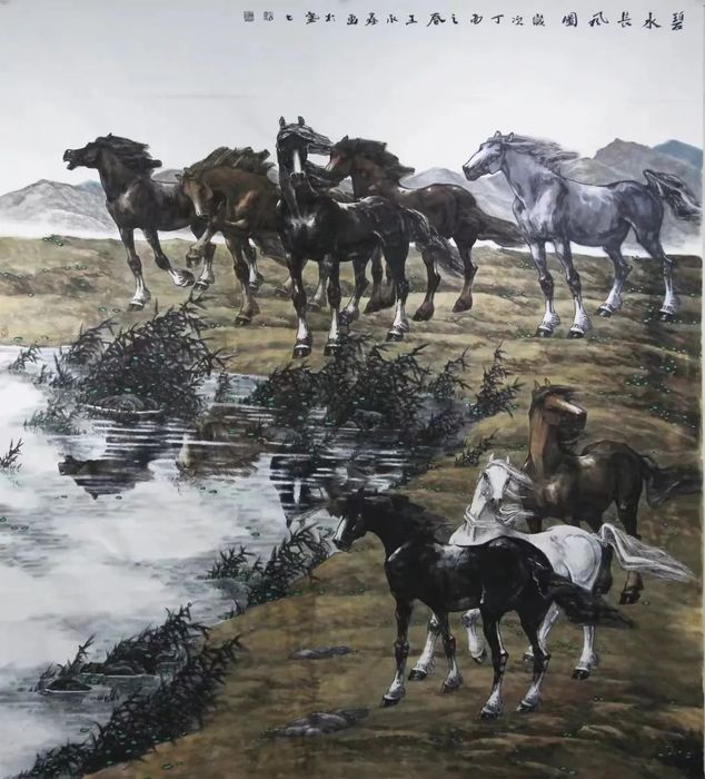 《碧水長風圖 》200cmx240cm 2017年創作