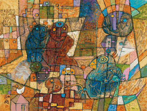 信息時代（國畫）90×110cm-1998年-邵-飛