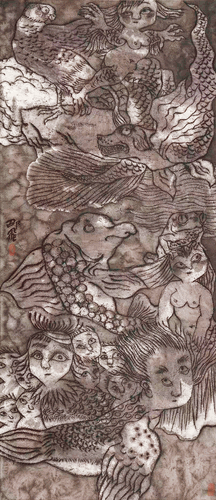 重繪山海經4（國畫）200×86cm-2022年-邵-飛