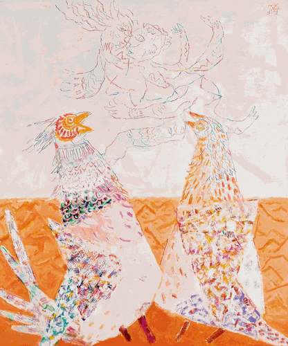 酸了山雞（油畫(huà)）120×100cm--于-來(lái)