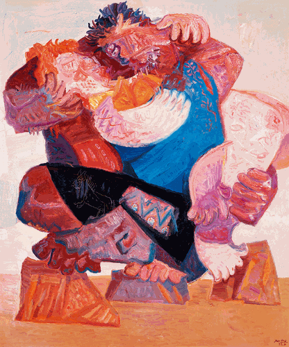 黃河奇石（油畫(huà)）120×100cm-于-來(lái)
